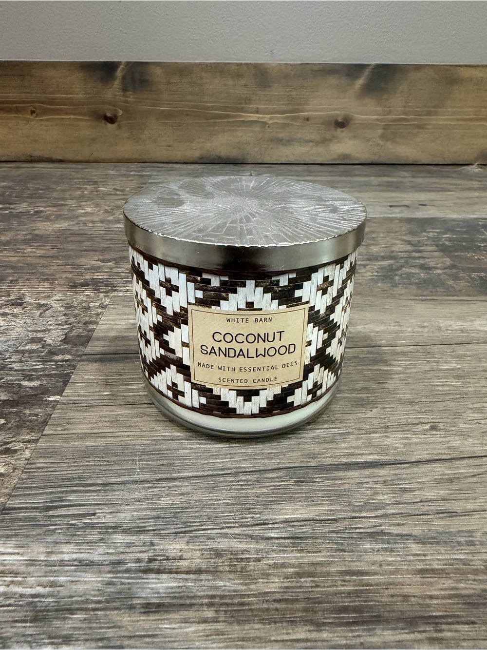 White Barn Coconut Sandalwood  Candle - Brown & White